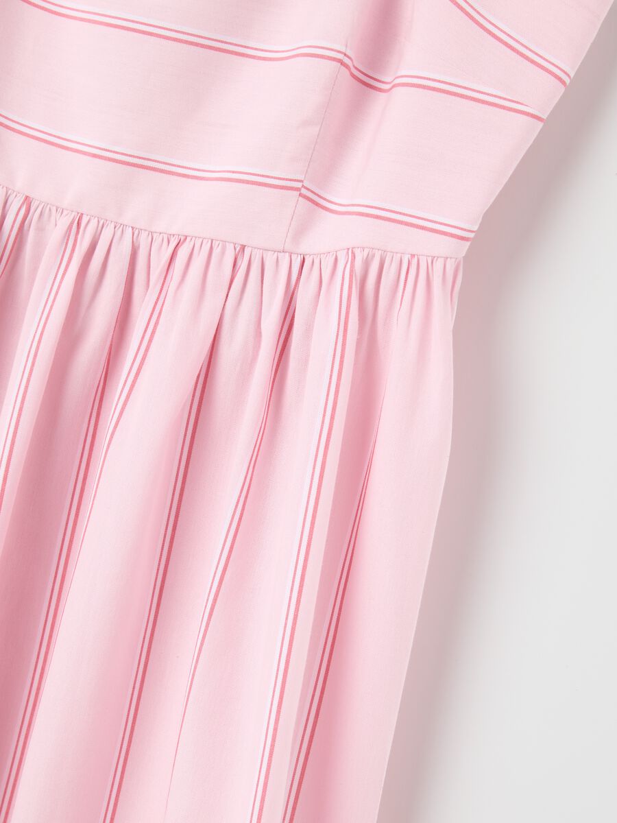 Women's long pink pure cotton dress, regular fit_5