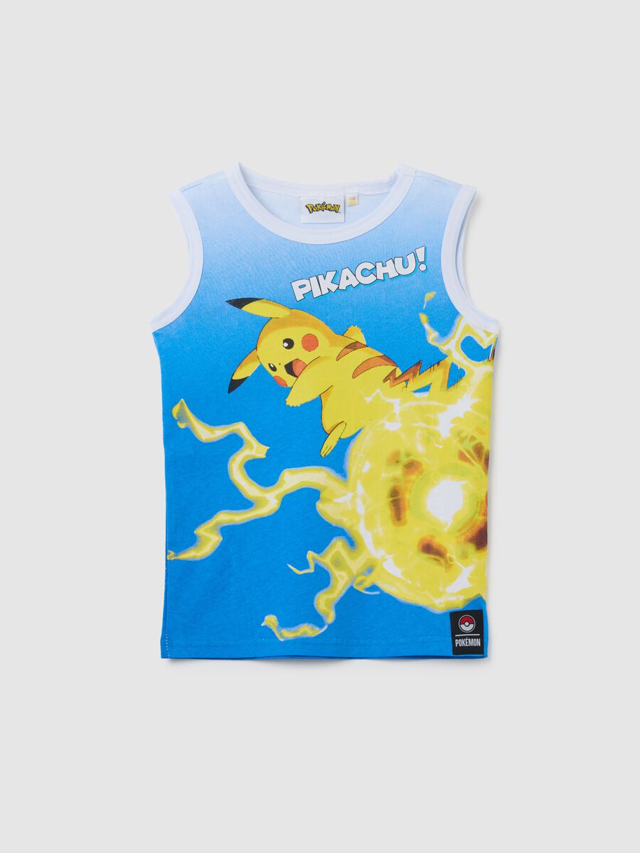 Multicolour cotton child's vest with Pikachu print, regular fit_0