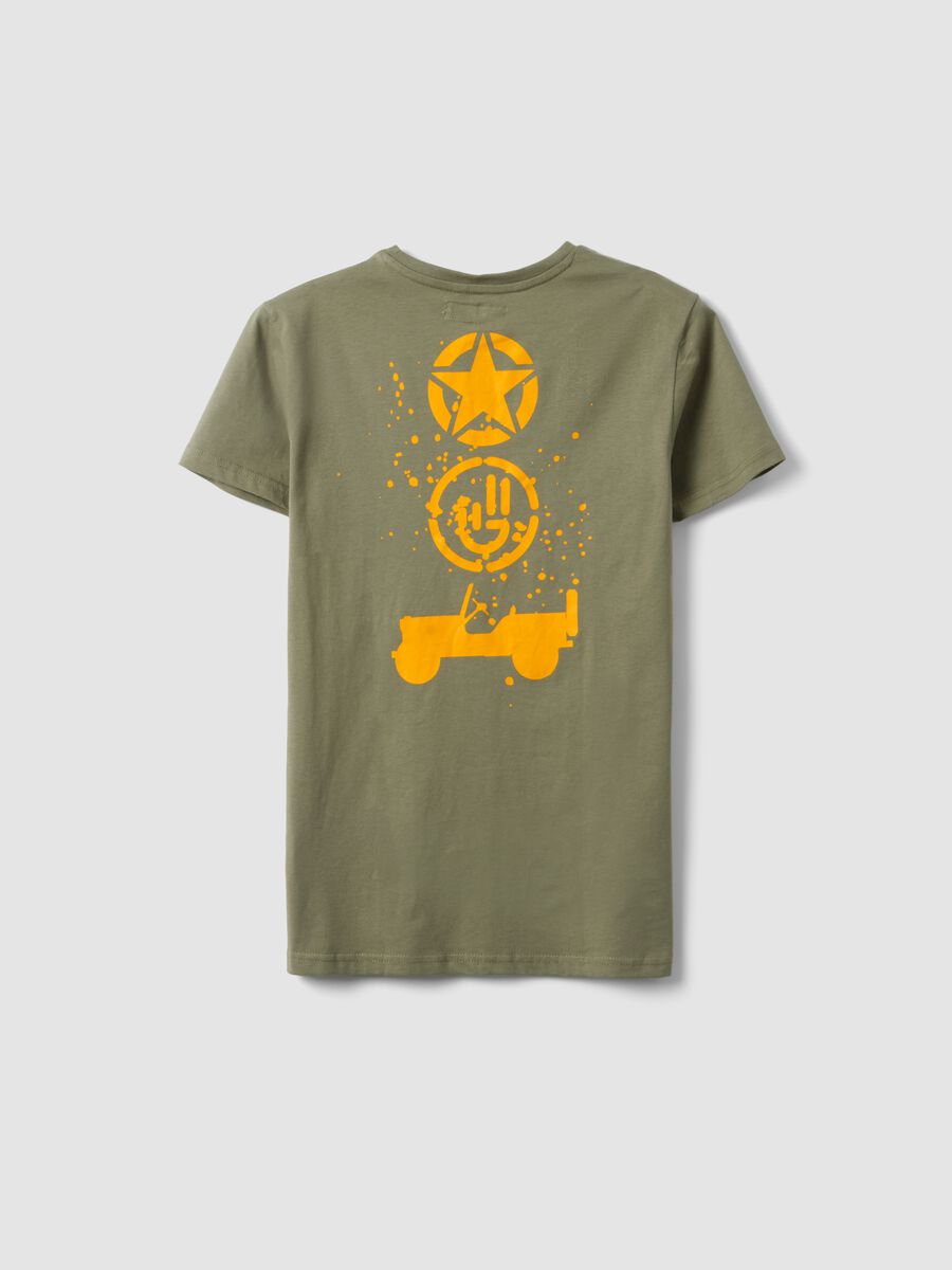 Green pure cotton regular fit children's T-shirt with print_4