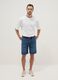 Blue denim Bermuda shorts in pure cotton, regular fit_0