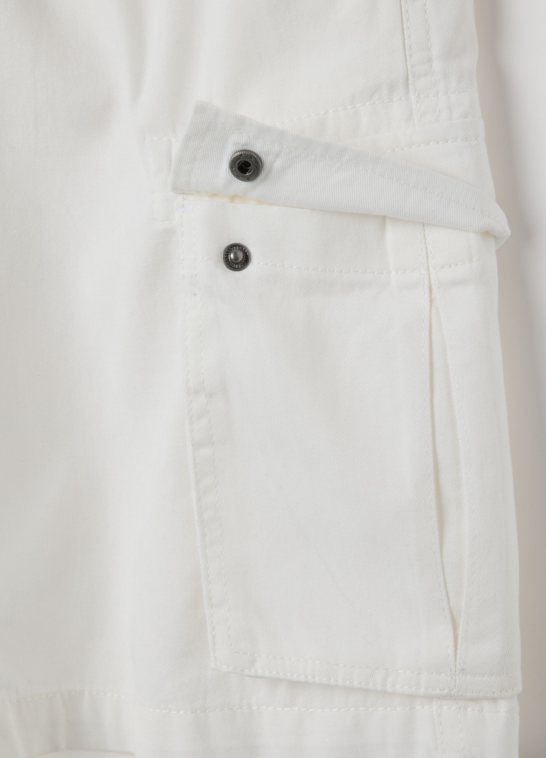Men's pure white cotton regular fit shorts