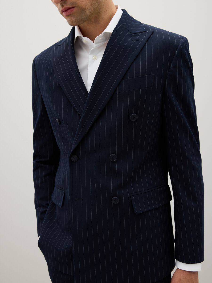 Completo in misto blu regular fit_1