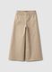 Girls' regular fit beige cotton culotte trousers_0
