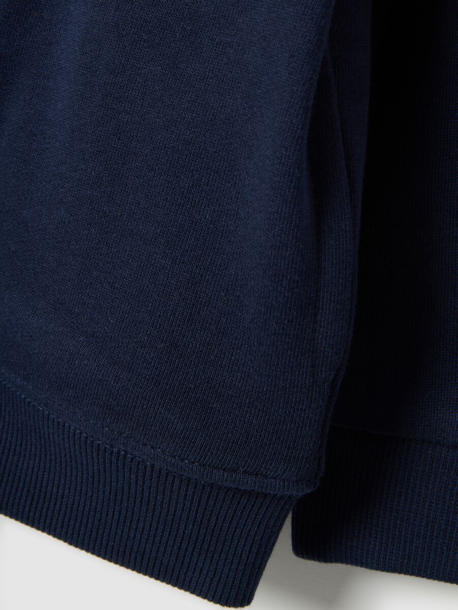 Blue pure cotton sweatshirt for boys, regular fit with zip_3