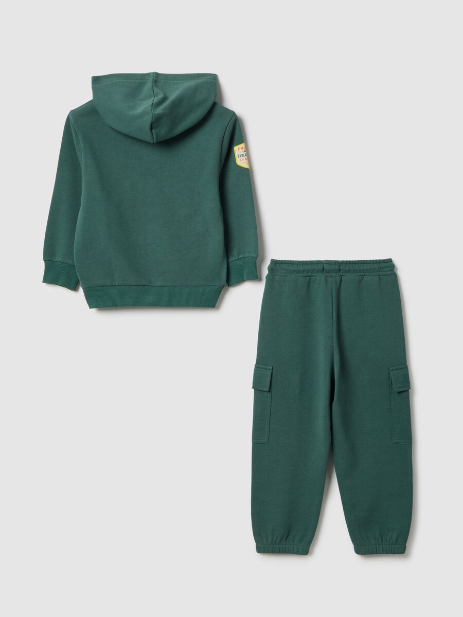 Completo jogging da bambino in misto cotone verde regular fit_1