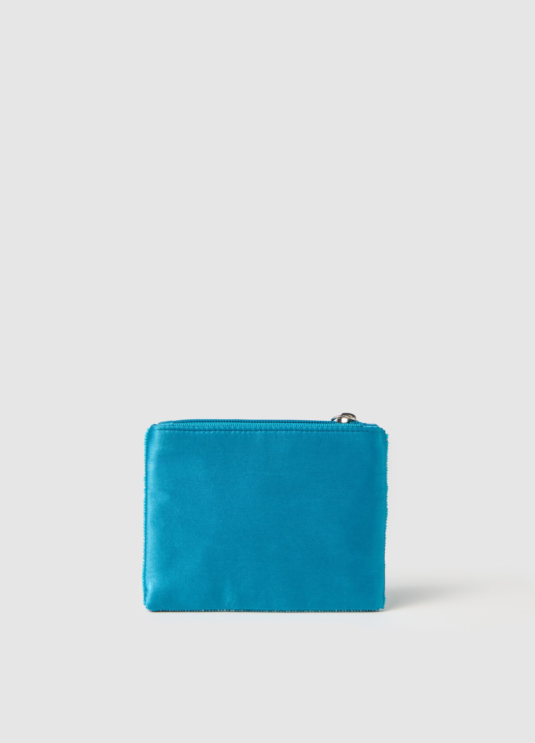 Blue wallet with glass decorations