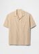 Beige linen short sleeve shirt_3