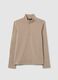 Beige high-neck fleece with half-zip regular fit_4