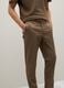 Brown stretch cotton regular fit trousers_3