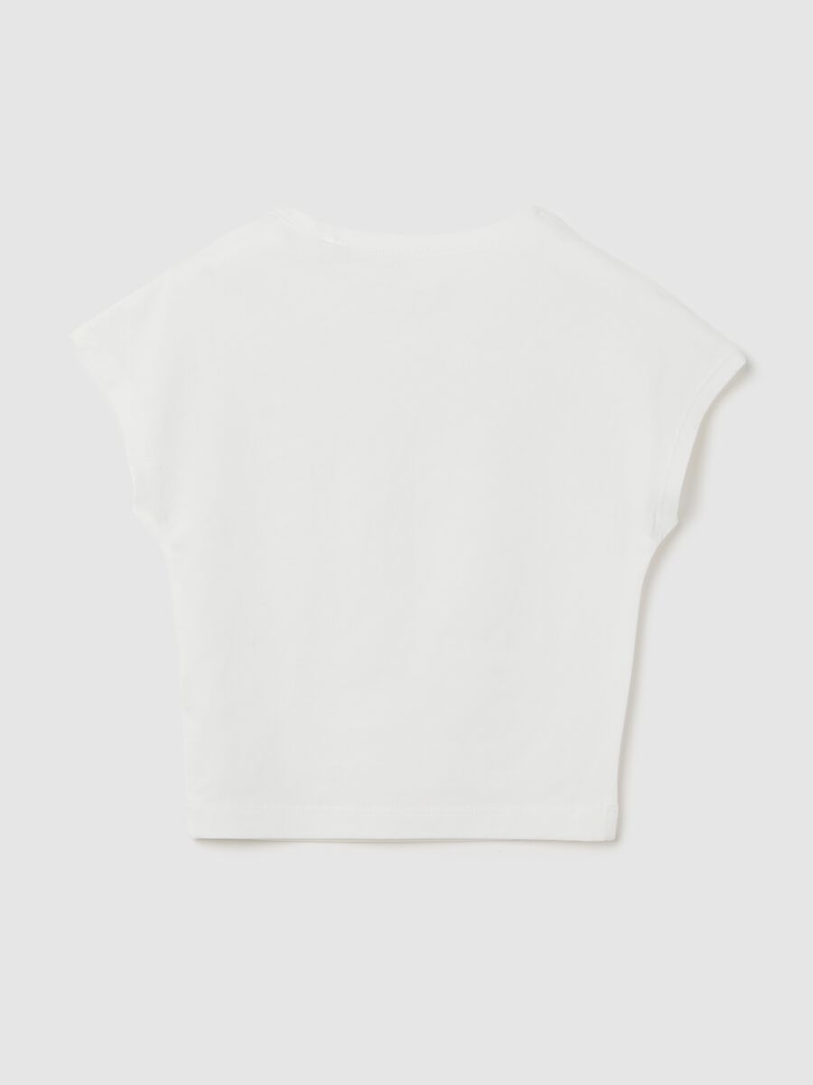 White OVS Kids T-shirt with rhinestones_4