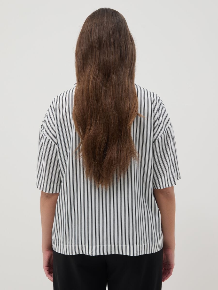 White pure viscose striped shirt_3