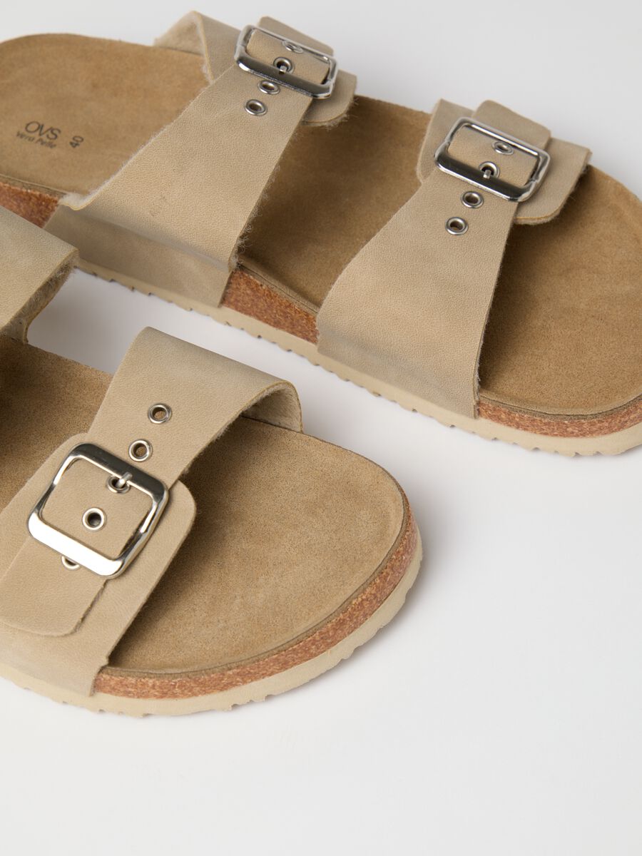 Women's sandals in beige genuine leather_1