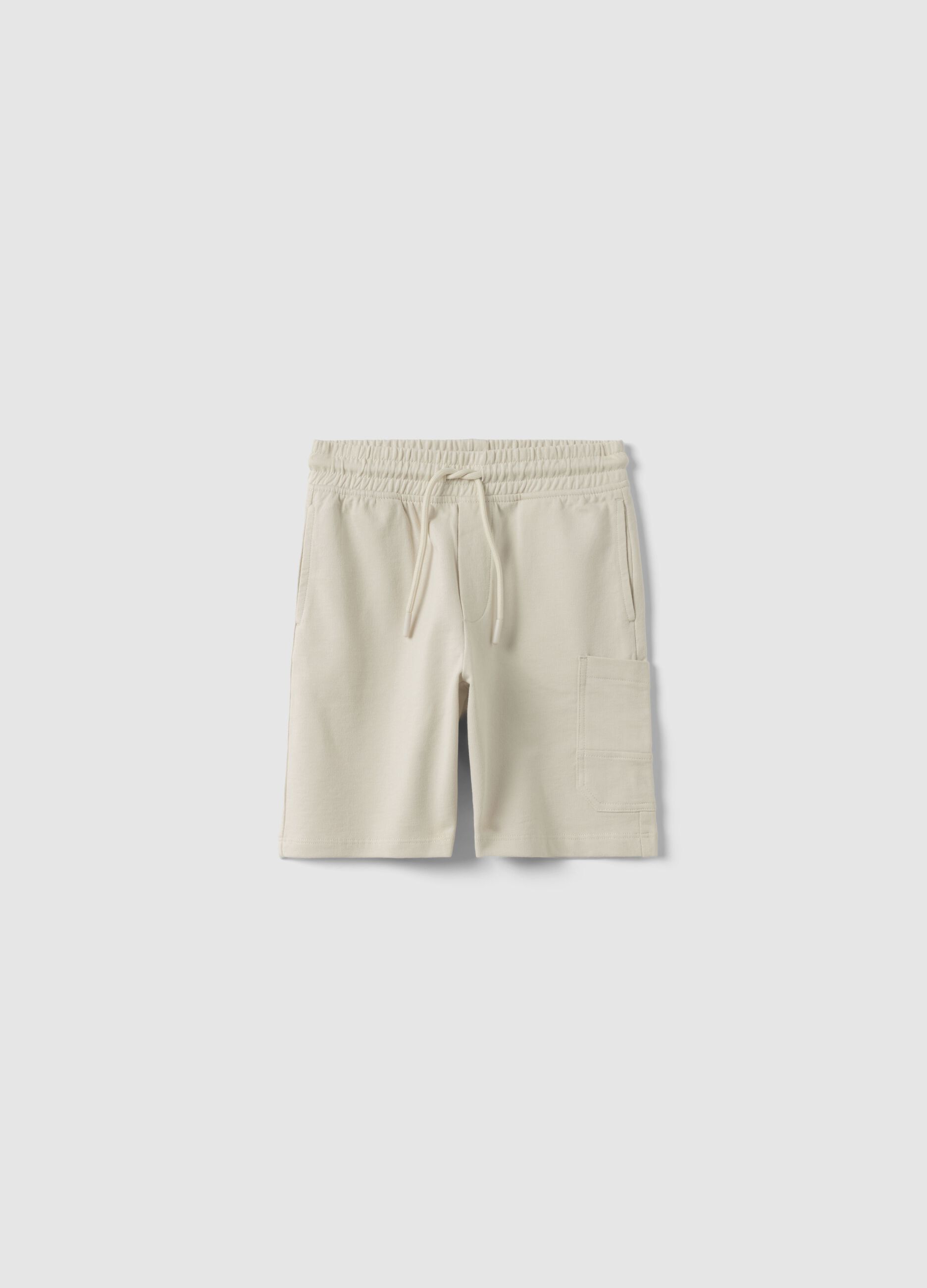 Children's beige pure cotton shorts in regular fit