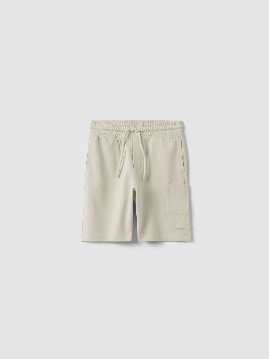Pantaloncini in puro cotone beige da bambino regular fit_0