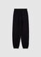 Girls' black regular fit cotton joggers_1