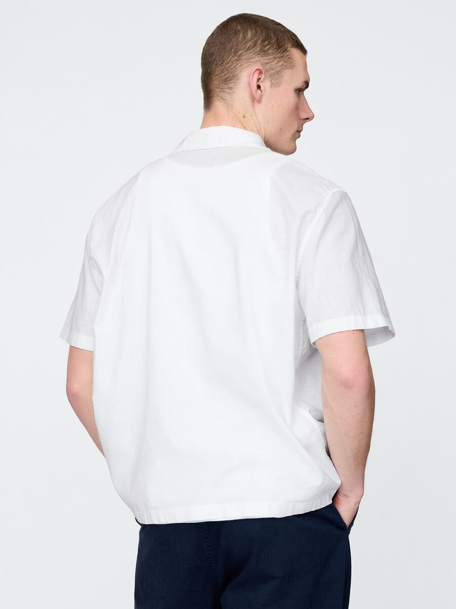 White Short-Sleeve Linen and Cotton Shirt by Gap_2