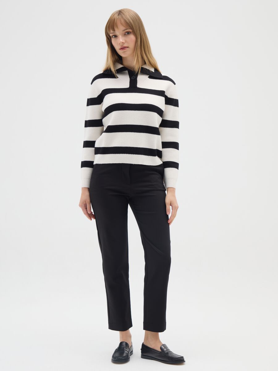 Stretch Black Slim Trousers_0
