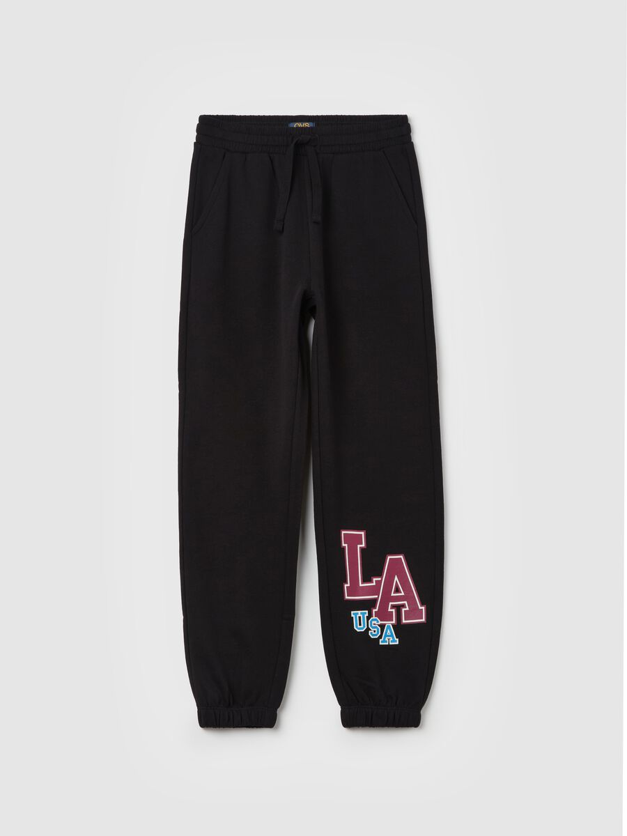 Fleece joggers with print_3