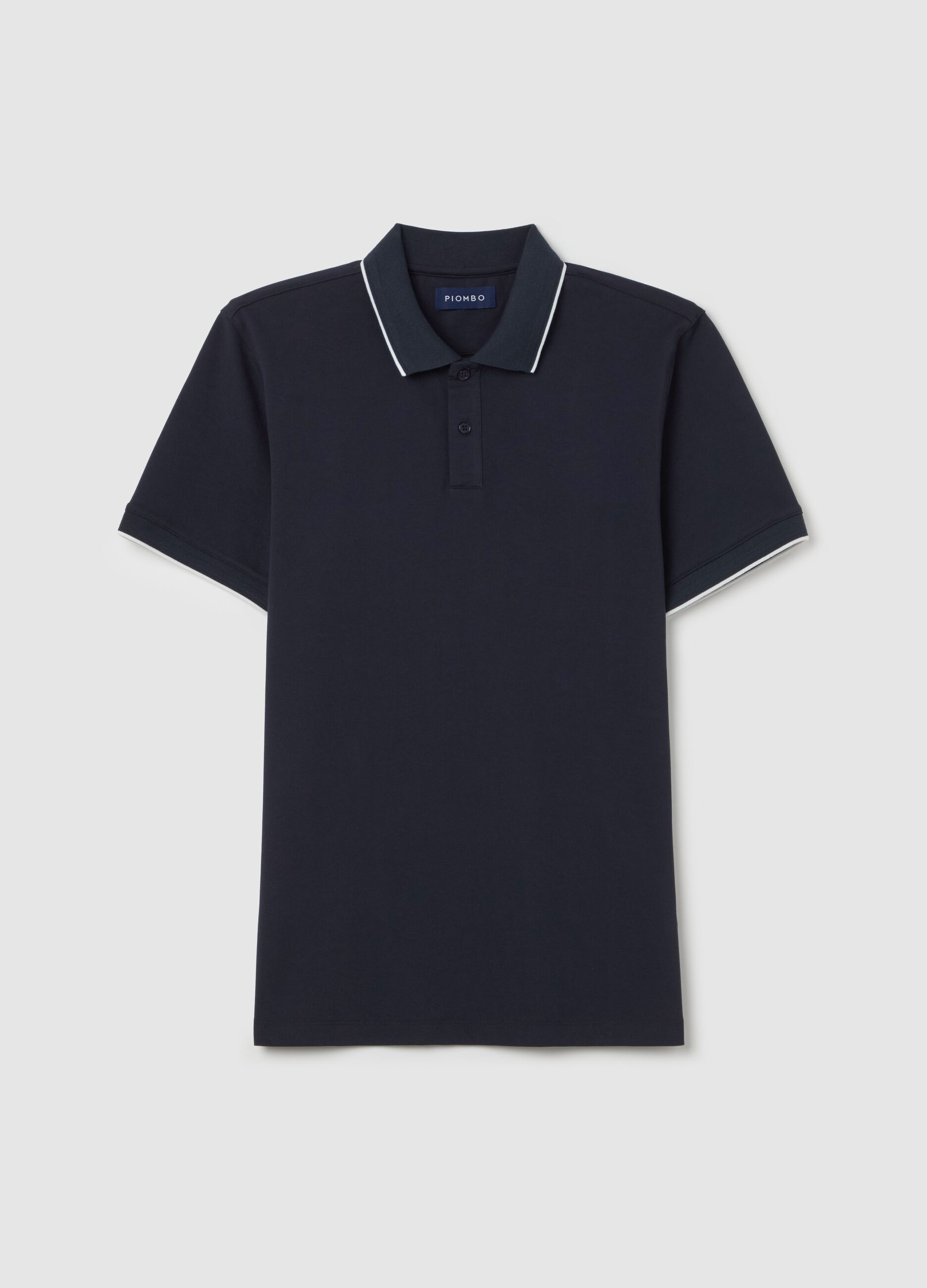 Polo shirt in technical fabric with contrasting edging