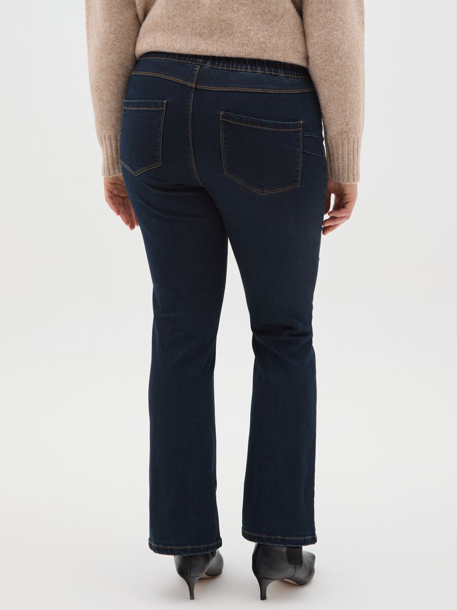 Blue stretch denim bootcut jeans_2