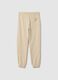 Beige jogger trousers for boys in pure organic cotton regular fit_4