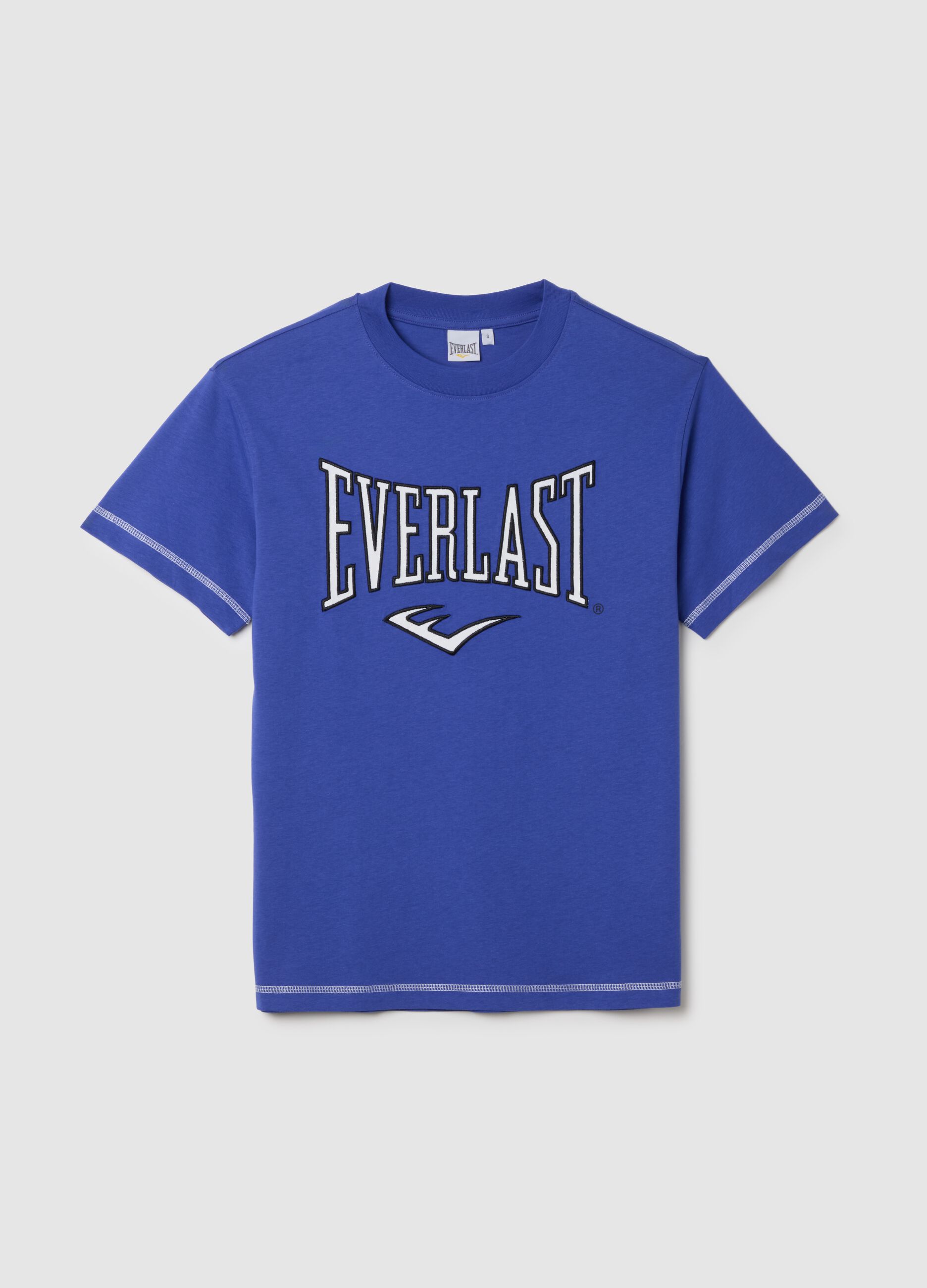 Blue short-sleeved cotton Everlast T-shirt