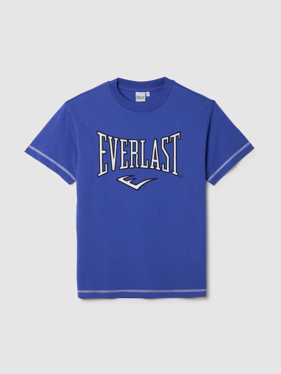 T-shirt in puro cotone blu regular fit_0