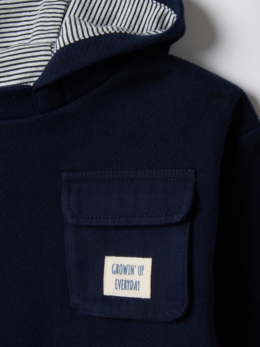 Blue pure cotton hoodie sweatshirt regular fit for baby_2