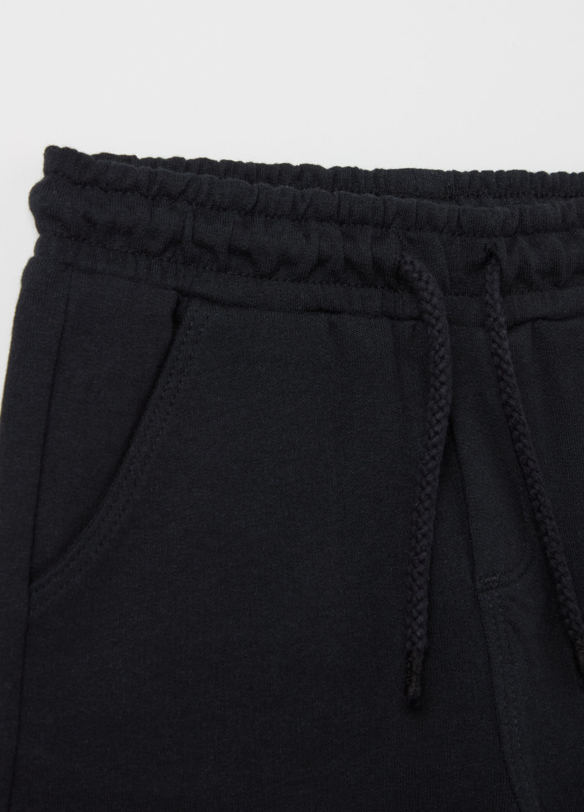 Bermuda shorts in French terry with drawstring