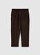 Brown chino trousers in regular fit ribbed cotton-blend_4
