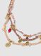 Multicolour braided necklace with golden charms_1