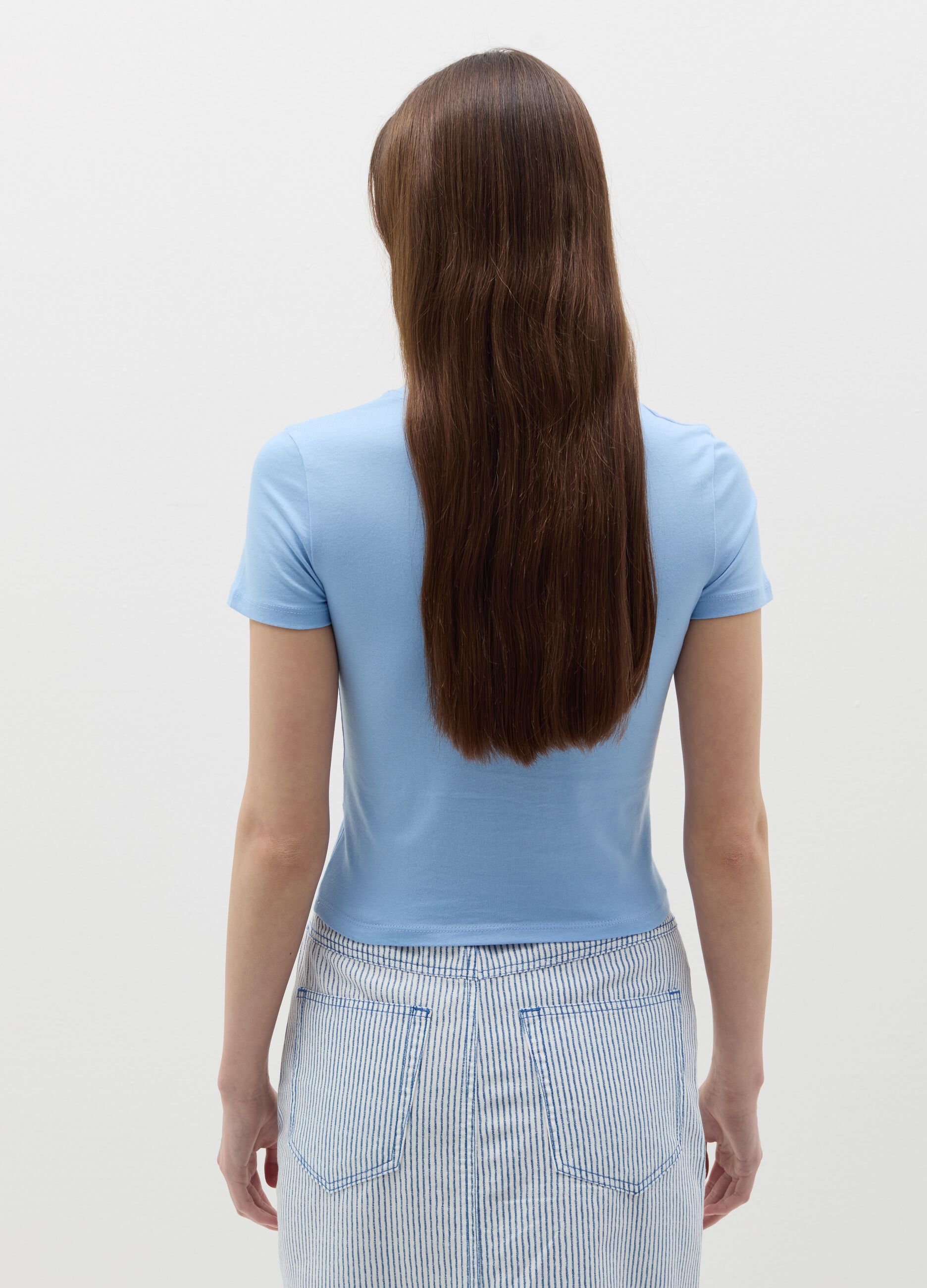 Crop T-shirt with lettering print