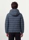 Grey Ultralight padded hooded jacket with zip for boys_2