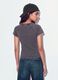 Grey fitted ribbed stretch cotton T-shirt with Detroit lettering_2