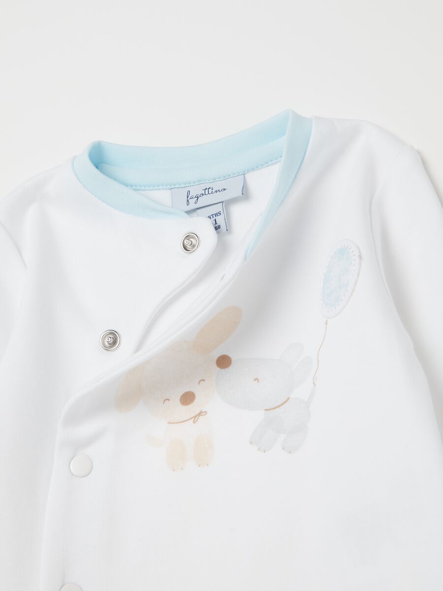 Set t-shirt e ghettine in velour con stampa_2