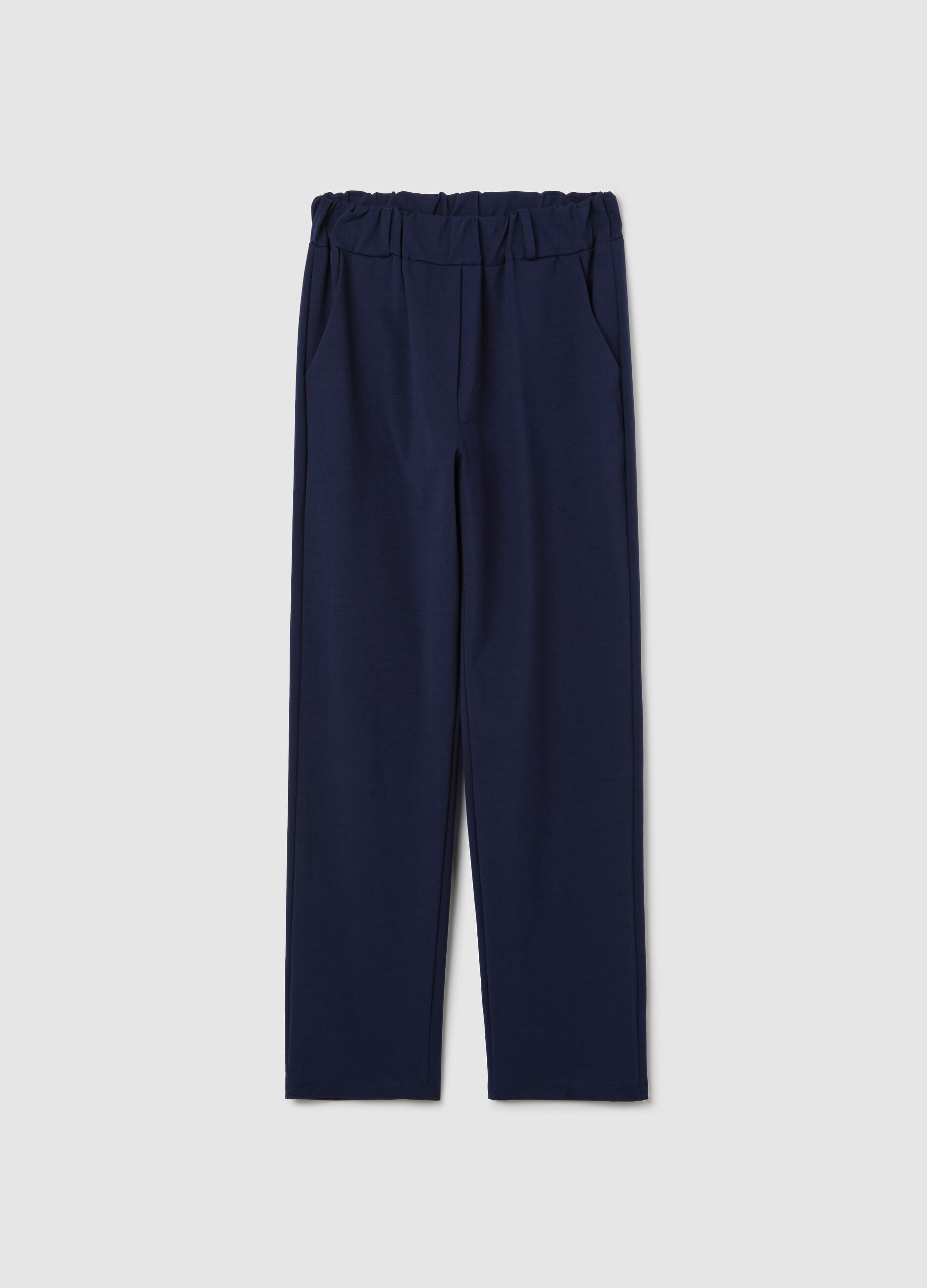Blue regular-fit stretch trousers
