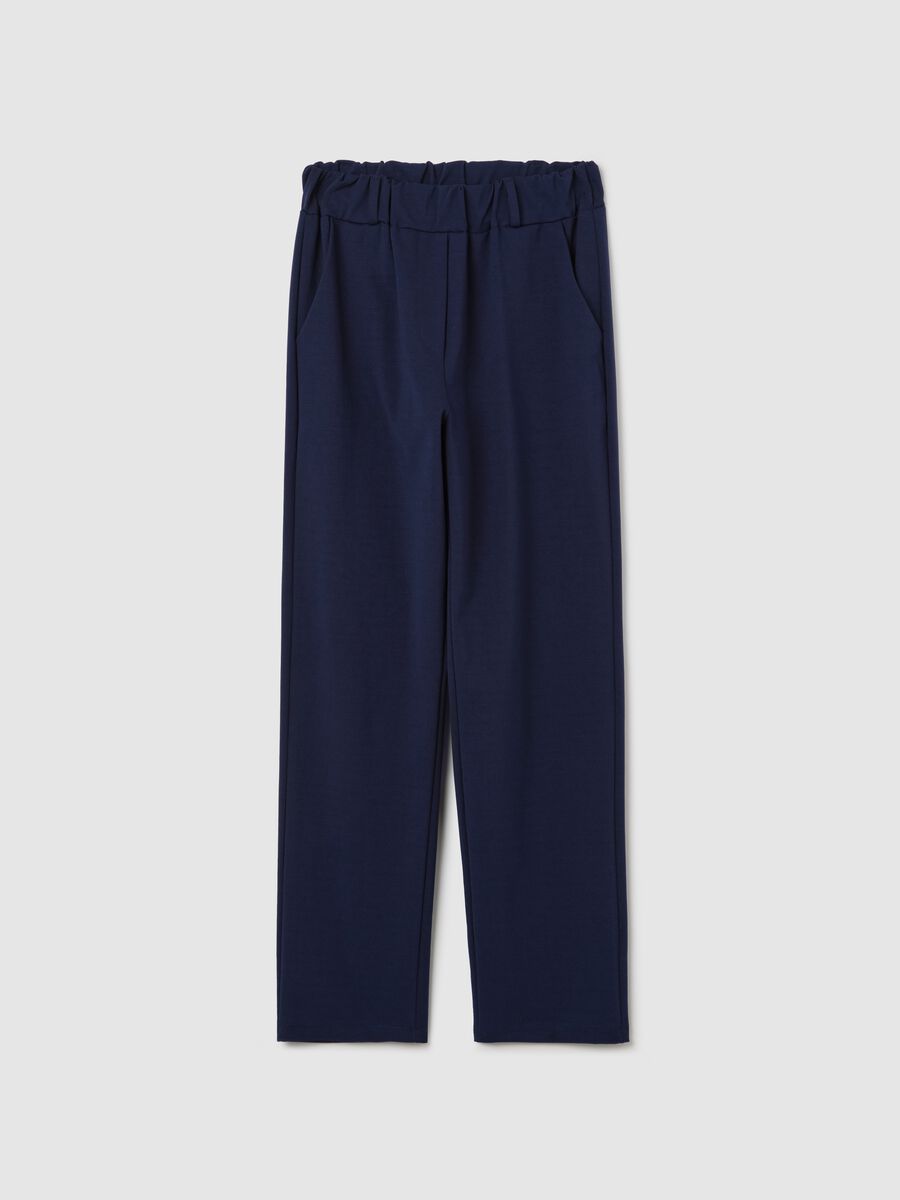 Blue regular-fit stretch trousers_4