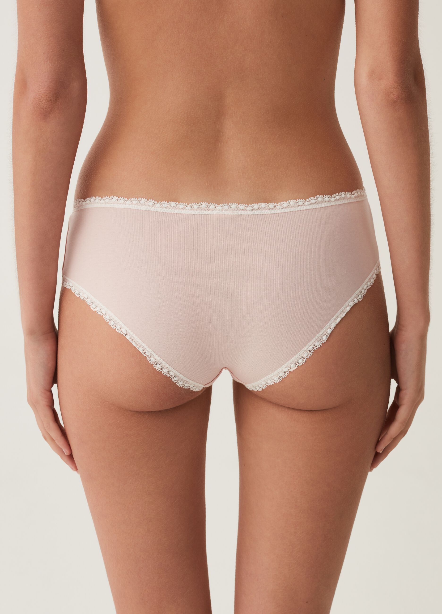Culotte in cotone bio stretch con profili in pizzo_2