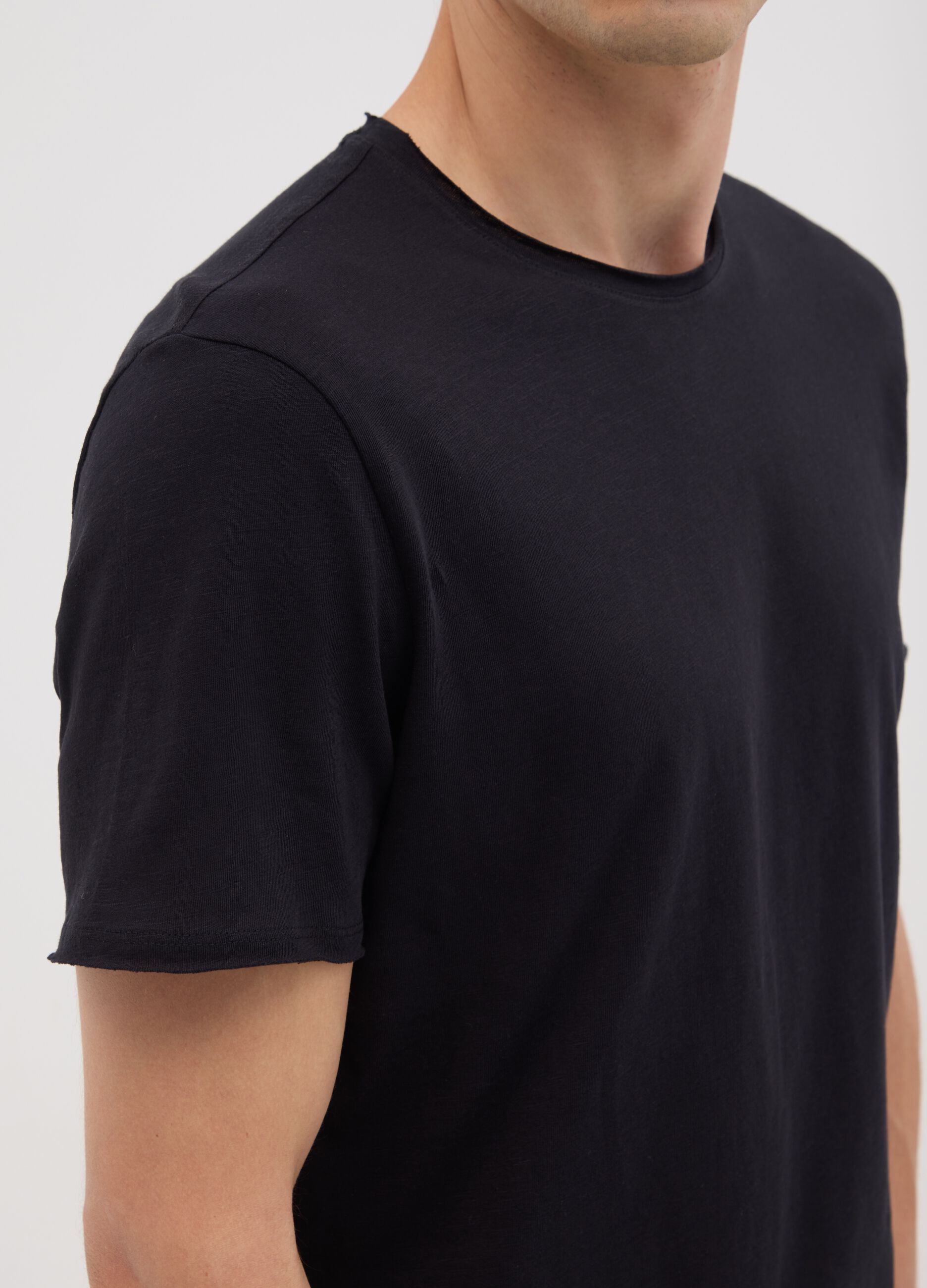 Men's black pure cotton t-shirt regular fit