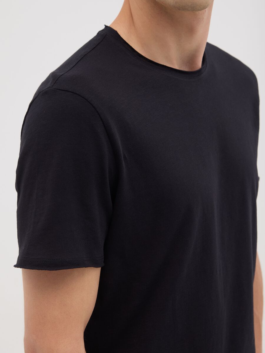 Men's black pure cotton t-shirt regular fit_2