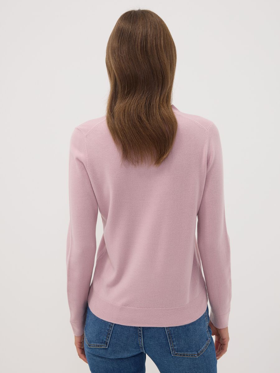 Pink crew-neck long-sleeve regular-fit top_3