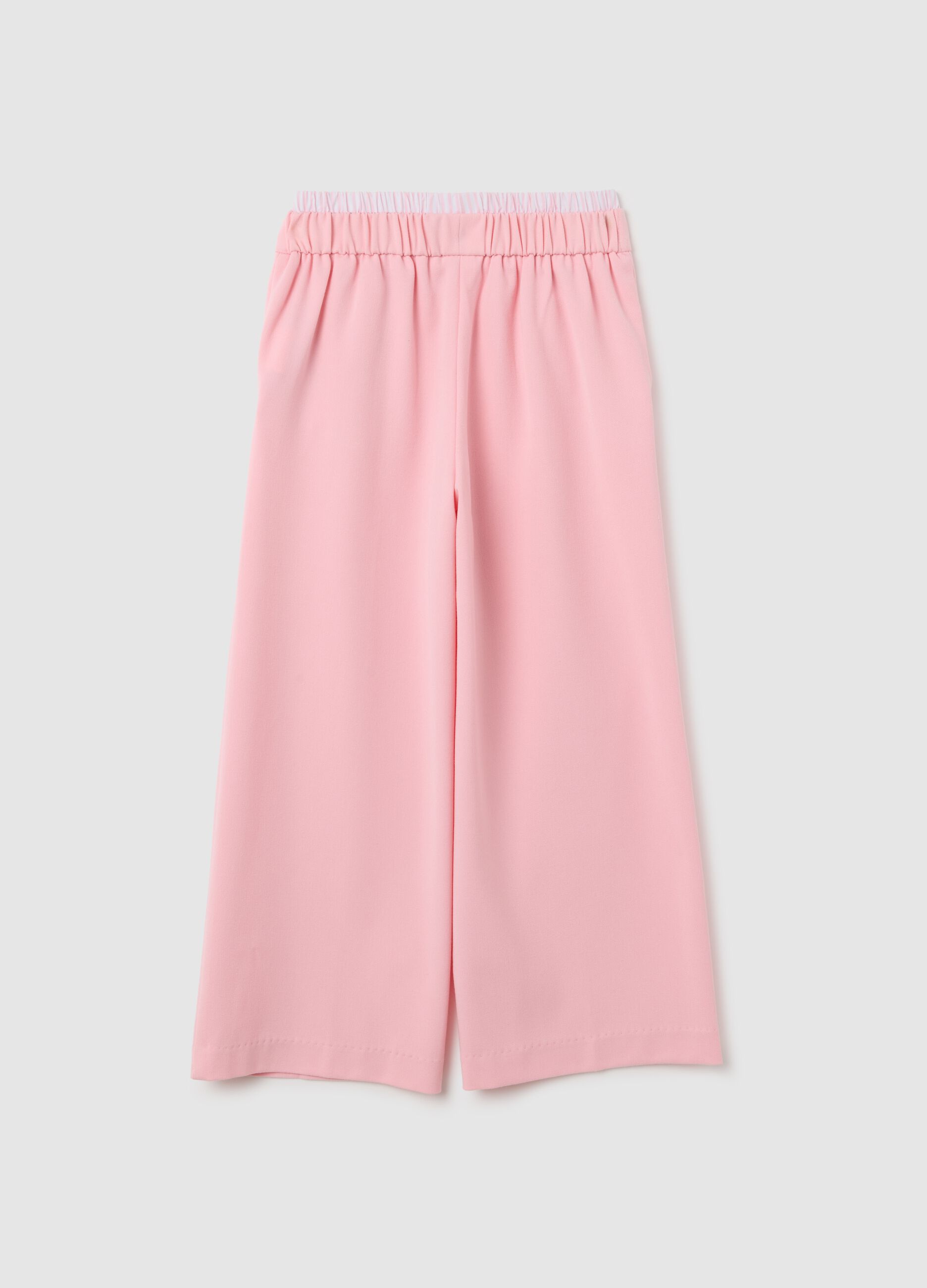 Pink girl's trousers, regular fit