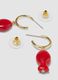 Red resin fish pendant earrings_2