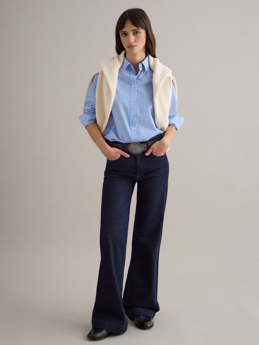 Light blue striped cotton shirt with regular fit_2