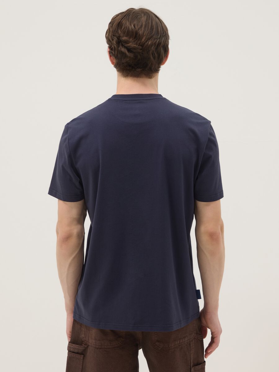 Blue short-sleeve pure cotton regular-fit T-shirt_3