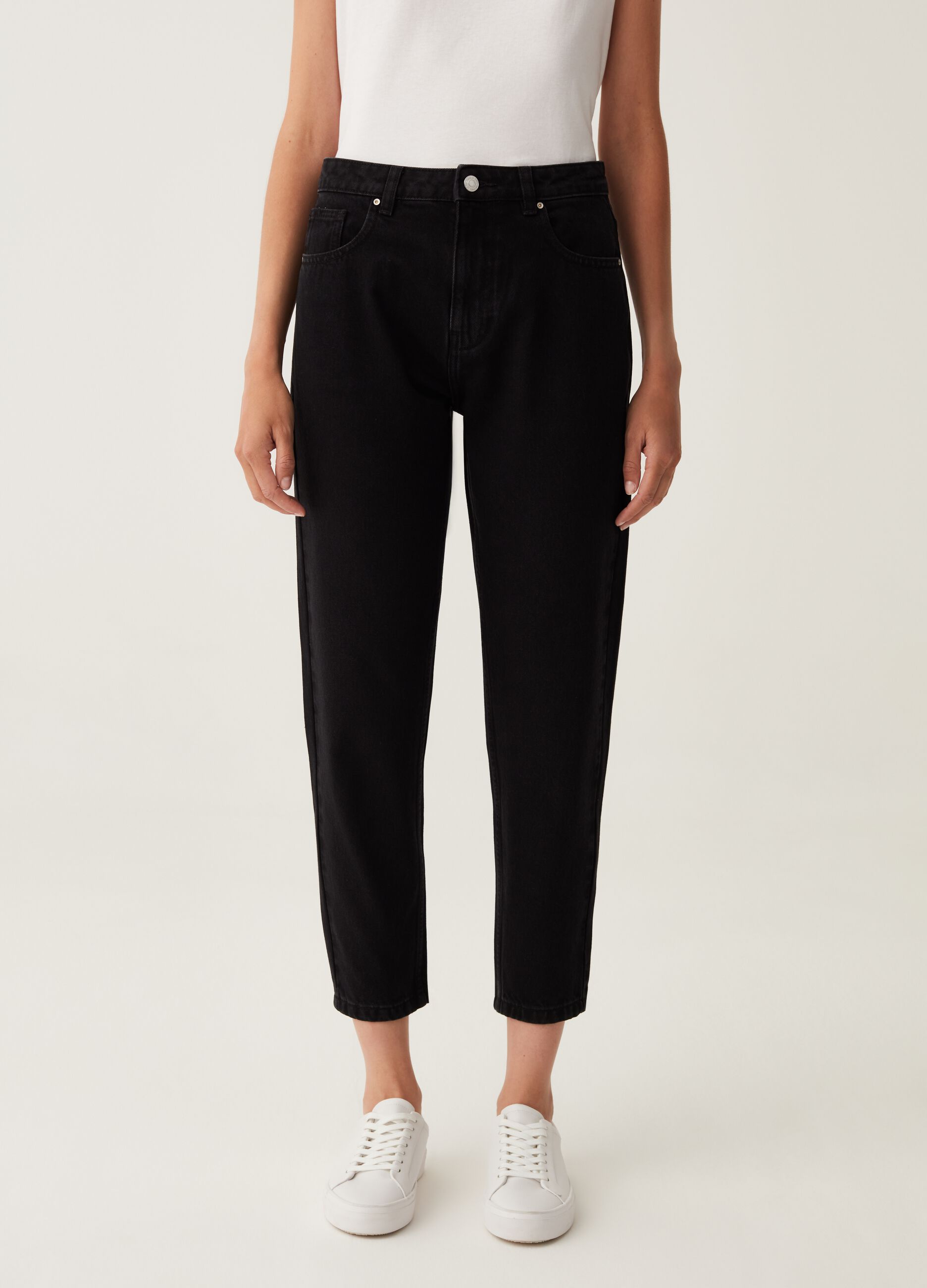 Jeans mom fit slim cinque tasche_1
