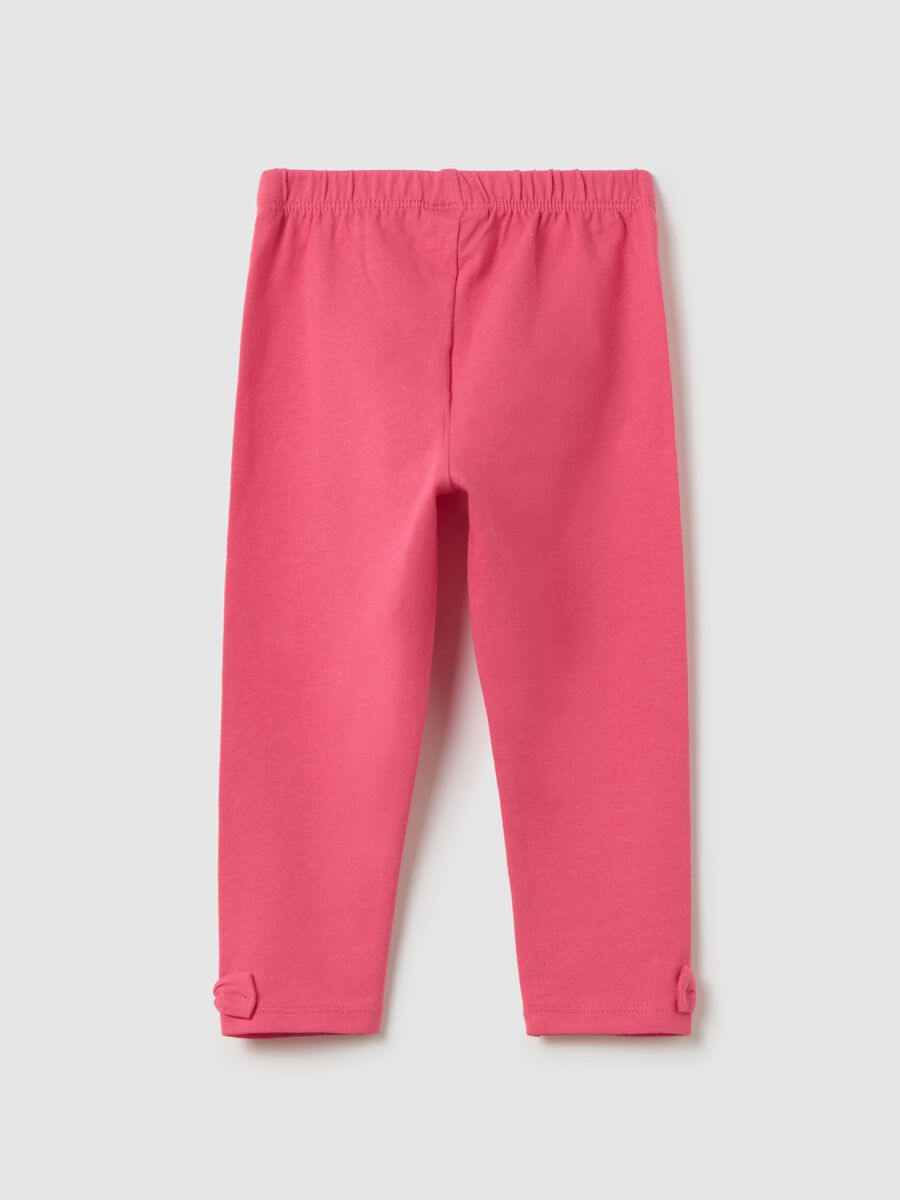 Girls' Stretch Cotton Pink Leggings_1