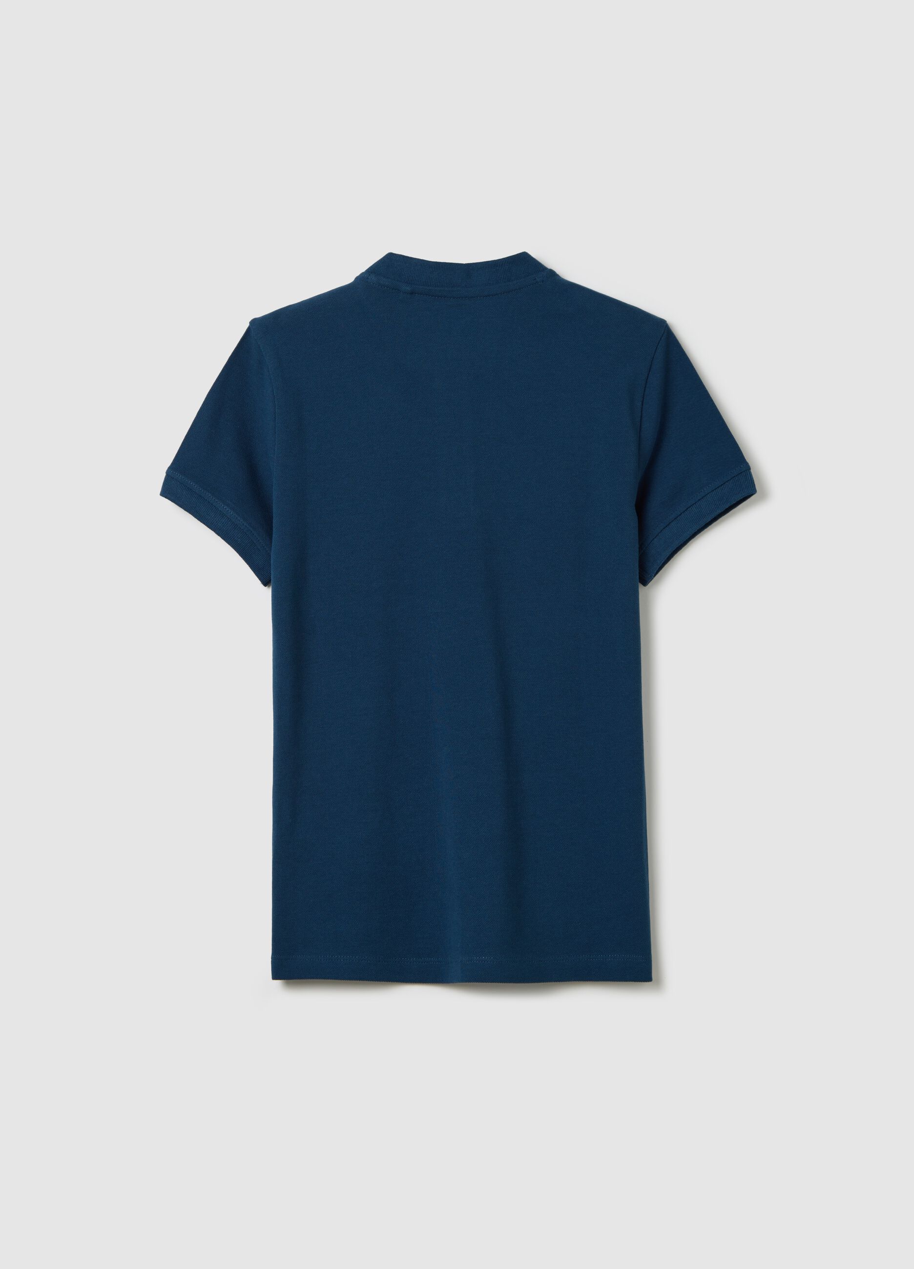 Boys’ blue polo shirt in 100% cotton with regular fit