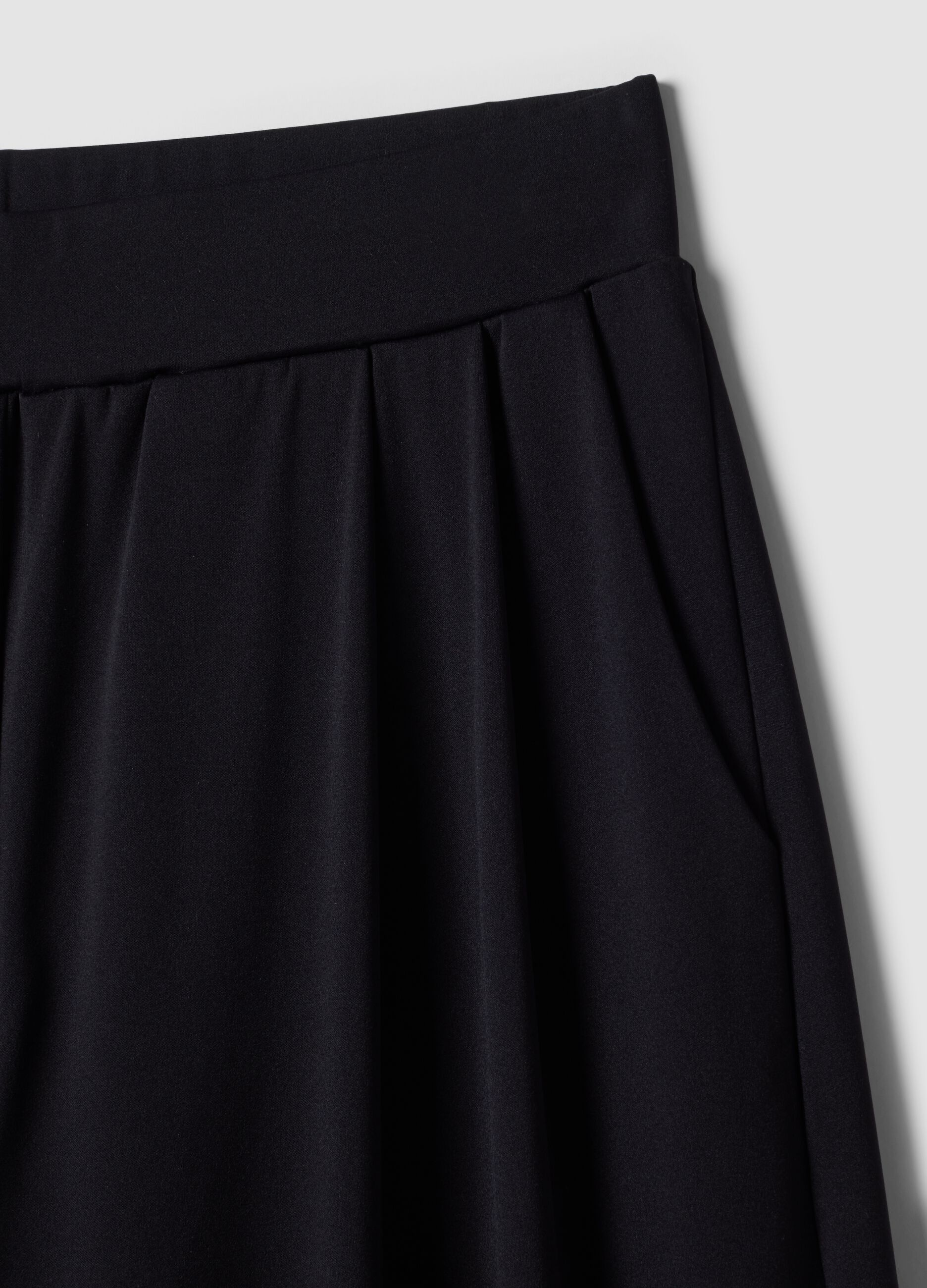 Pantaloni Easy Dry neri in tessuto elasticizzato wide leg ALTAVIA STUDIO