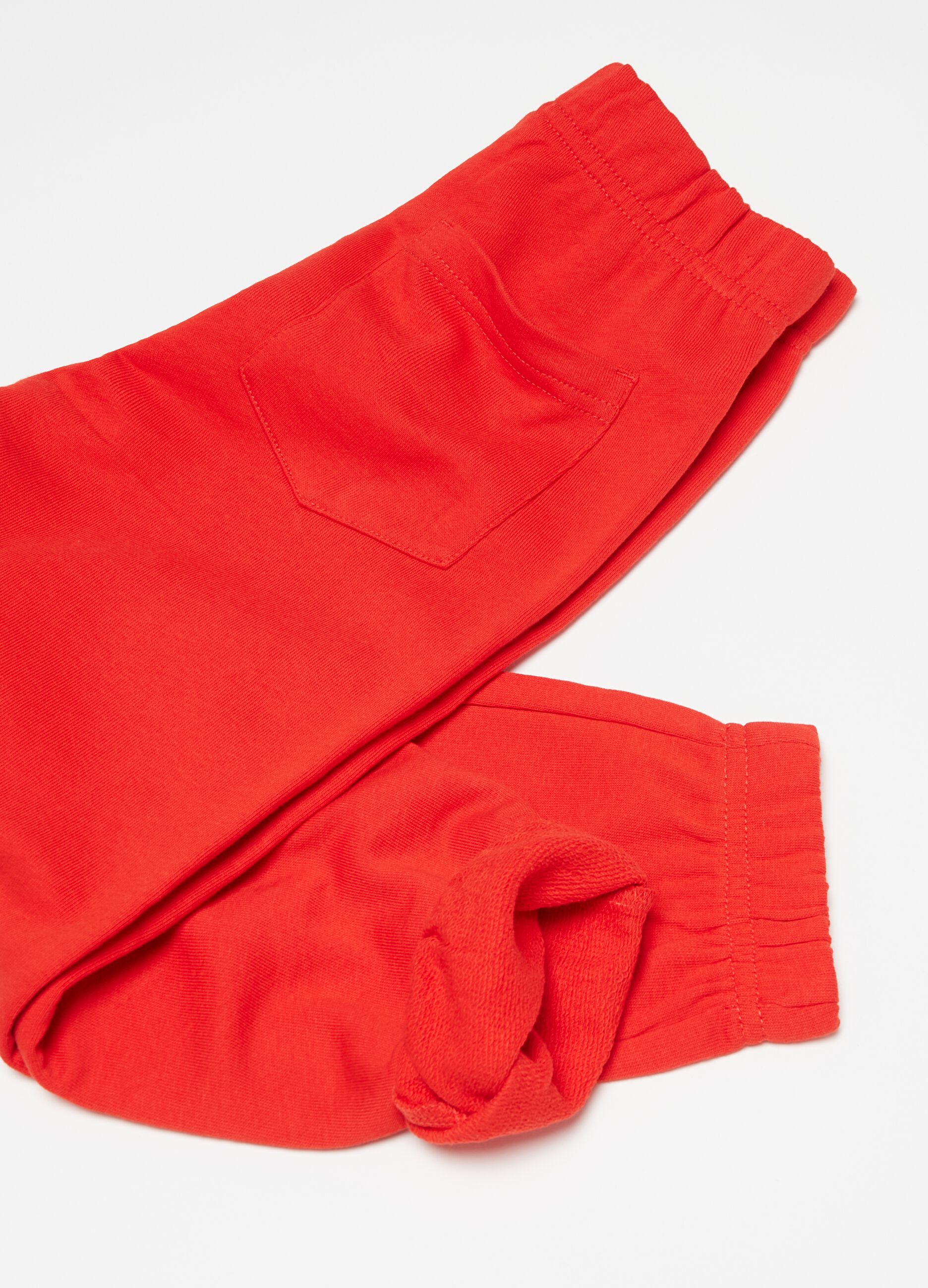 Fleece joggers with elasticated edging